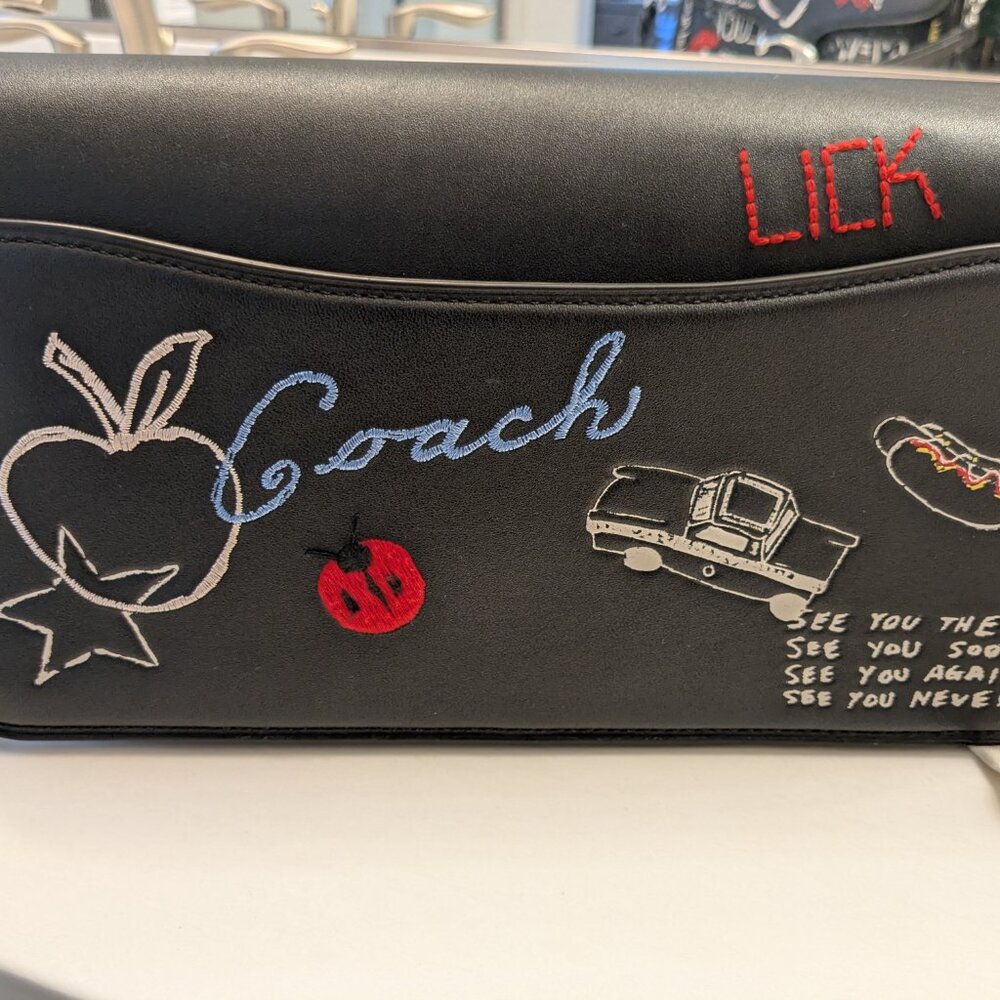 Coach Black Crossbody Bag with Colorful Embroidery - Picture 4 of 16